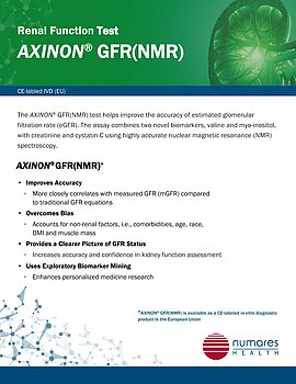 GFR(NMR): Renal Function Test